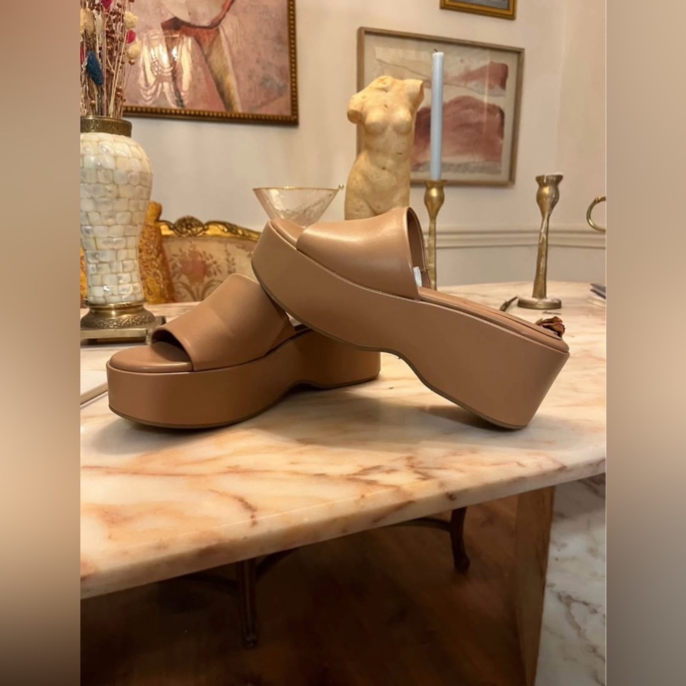 Tan Platform Sandals (size 8)